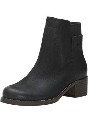Lucky Brand Hirsi black leather ankle boots classic minimalist